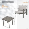 HAPPATIO Patio Bistro Set Outdoor - 3 Pieces Patio Aluminum Conversation Set, 2 Chairs with Backrest Rope Design and Side Table for Garden, Pool. - 3 of 4