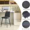 QingMoon Velvet Bar Stools Set of 2, Modern Counter Height Chairs with Adjustable Iron Feet for Kitchen Island, Pub, Cafe - 2 of 4