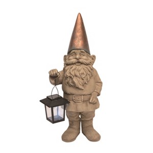 Transpac Resin 18" Brown Spring Solar Gnome Light Accent - 1 of 2