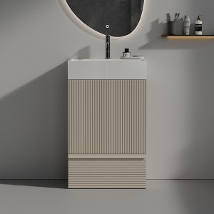 Christopher Knight Home Wilson Freestanding 20" Striped Wood Bathroom Vanity with Ceramic Sink - 1 of 4