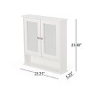 NicBex Bathroom Wall Mount Storage Cabinet Modern Medicine Cabinet with Double Doors - 3 of 4