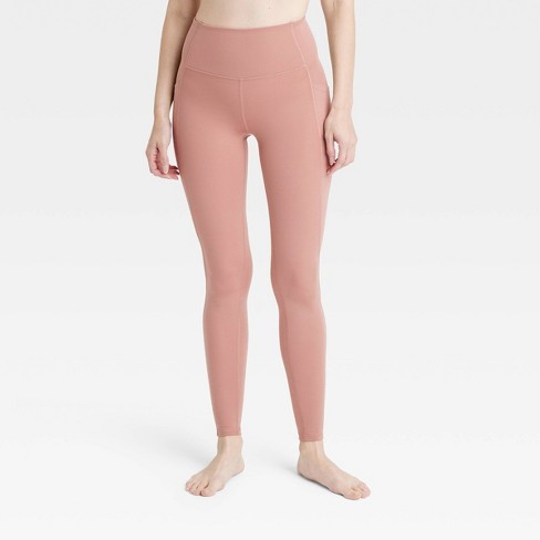 Women's Brushed Sculpt Curvy High-rise Pocketed Leggings - All In Motion™  Clay Pink Xs : Target
