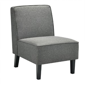 Tangkula Modern Armless Accent Chair Fabric Single Sofa w/ Rubber Wood Legs Grey - 1 of 4
