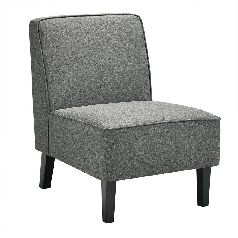 Tangkula Modern Armless Accent Chair Fabric Single Sofa w/ Rubber Wood Legs Grey, 1 of 8