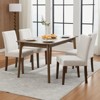 Coucheta Set of 4/6 Linen Upholstered Dining Chairs, High Back Tufted Kitchen Side Chairs with Sturdy Wood Legs & Adjustable Foot Cap - 3 of 4