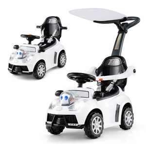 Safstar 3-in-1 Sliding Walker w/ Adjustable Canopy Horn Music & Light for Boys & Girls - 1 of 4