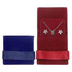 Unique Bargains Velvet Storage Ring Necklace Jewelry Pouches with Insert Pad 3.5" x 3.3" 2 Pcs - 1 of 4