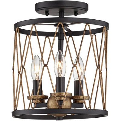 black and gold flush ceiling light