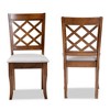 Set of 2 Verner Dining Chairs Gray/Walnut - Baxton Studio: Foam-Padded, Crisscross Back, Cabriole Legs - 2 of 4