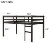 NicBex Twin/Full Size Loft Bed,Rubber Wood Loft Bed Frame with Ladder and Guardrail,Bed Frame for Adults,Kids,Box Spring Not Required - 3 of 4