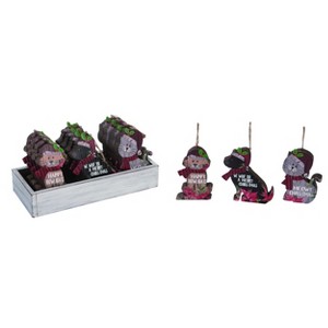 Transpac MDF Christmas Pet Ornament w/Wooden Box S/12 Home Decorations Christmas - 1 of 1