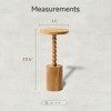 COZAYH Farmhouse Round Pedestal Martini Table for Living Rooms, Bedrooms & Small Spaces, for Holding Drinks, Plants, Lamps or Decorative Pieces, Brown - 2 of 4