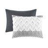 Sapphtopaz Comforter Set Quilt Set with Tufted Chevron Chenille Tufting Botanical Printing 3 Piece 1 Quilt, 2 Pillow Shams - 2 of 4