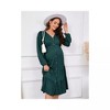 BLUEMING Womens Maternity Shirt Dress V-Neck Button-Down Tiered Maxi Dress with Pockets - 2 of 4