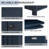 Lyngins Rustic Storage Bench with 3 Shutter Doors, Shoe Bench with Removable Cushion, Pine Wood Entryway Bench with Storage & Adjustable Shelf - 4 of 4