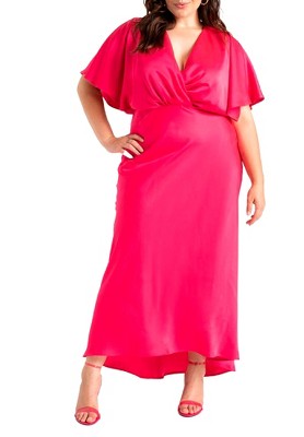 ELOQUII Women's Plus Size Duster Sleeve Maxi Dress