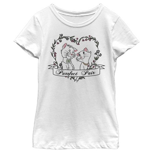 Girl's Aristocats Thomas and Duchess Purrfect Pair Heart T-Shirt - image 1 of 4