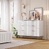 Fluted 6-Drawer Tall Dresser, Modern Wooden Storage Chest with Deep Drawers & Wide Top, Bedroom Organizer for Living Room, Hallway, Kids' Room - 3 of 4