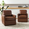Set of 2 Rosa 29'' Wide Genuine Leather 360¬∞Swivel Armchair with Nailhead Trims |ARTFUL LIVING DESIGN - 2 of 4