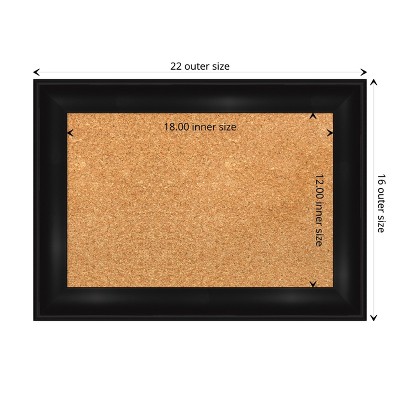 Amanti Art Black Framed Natural Cork Bulletin Board