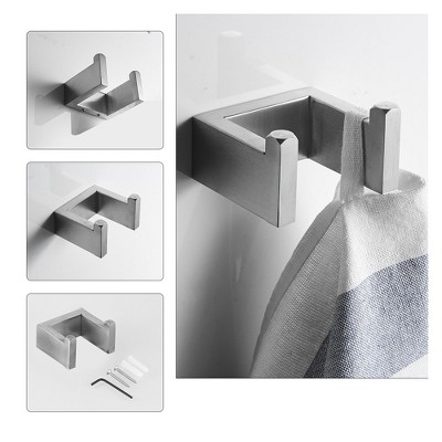 Brushed Nickel Wall Mounted 4-Piece Towel Rack Set