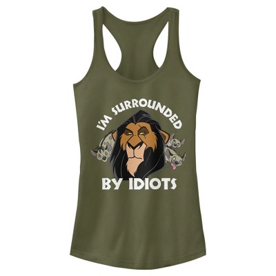 Juniors Womens Lion King Scar Surrounded by Idiots Racerback Tank Top