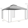 10x12 Gazebo with Shelves, Double Roof, and Netting for Outdoor Use, Perfect for Family Gatherings - 3 of 4
