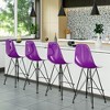 LeisureMod Cresco Mid Century Modern Acrylic Counter Height Barstool with Black Steel Base – Ideal for Kitchens and Dining Rooms - 3 of 4