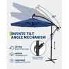 Garvee 10ft Solar Lights Offset Patio Umbrella, Cantilever Umbrella with Easy Lift & Tilt Adjustment, 8 Ribs Sun umbrella UV Protection Navy Blue - 4 of 4