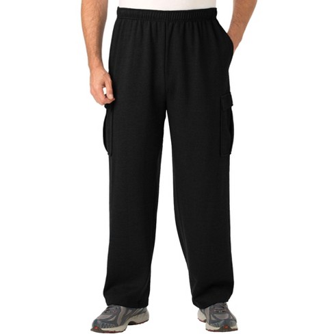 Kingsize Men s Big Tall Fleece Cargo Sweatpants 4xl Black Target