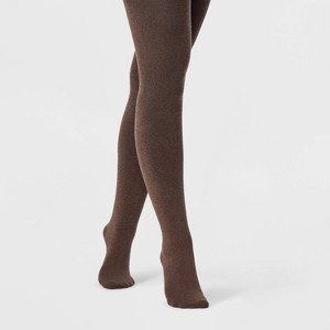 Women's Flat Knit Fleece Lined Tights - A New Day™ - 1 of 2
