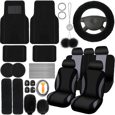 TruAIR 47-Piece Universal Car Interior Accessories Set with Seat Covers