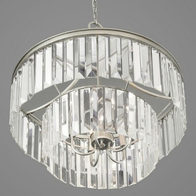 Silver Ridge Prismatic Glass 5-Light Bronze Drum Pendant