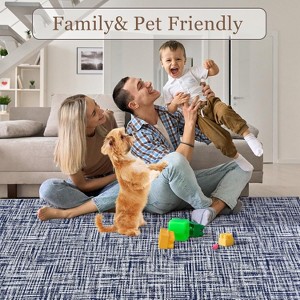 Acekool Area Rug, Modern Washable Non Slip Stain Resistant Soft Low Pile Foldable Carpet for Living Room Bedroom Dining - 1 of 4