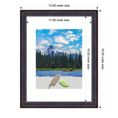 Dark Bronze Scoop Wood Picture Frame with Gold Veining Highlights