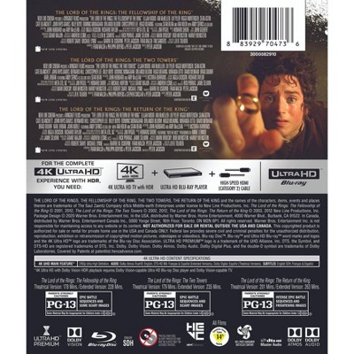 The Lord of the Rings 4K UHD Motion Picture Trilogy