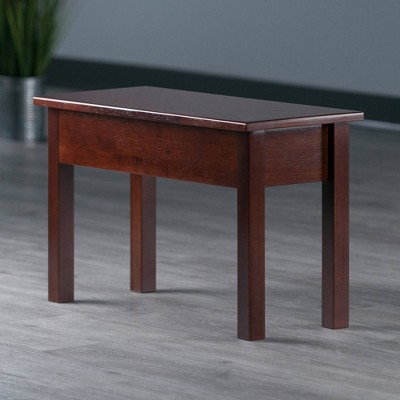 Walnut Medium Wood Storage Bench for Entryway