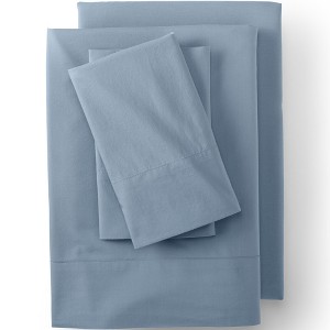 Lands' End Essential Garment Washed Cotton Bed Sheet Set - 1 of 2