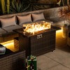 VYNXARIA 44" Propane Gas Fire Pit Table,50000 BTU Rectangular Fire Pit,Tile Tabletop with Beautiful Wicker Base,Brown - 2 of 4