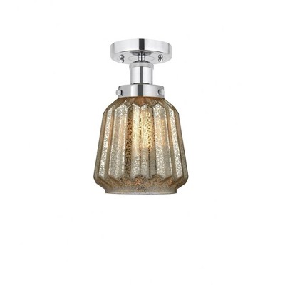 Chatham - 1 Light Semi-Flush Mount In Industrial Style-8.25 Inches Tall and 6.5 Inches Wide