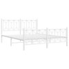 vidaXL Metal Bed Frame without Mattress with Footboard White 59.1"x78.7" - 3 of 4