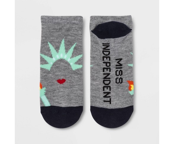 Women's "Miss Independent" Low Cut Socks - Heather Charcoal One Size
