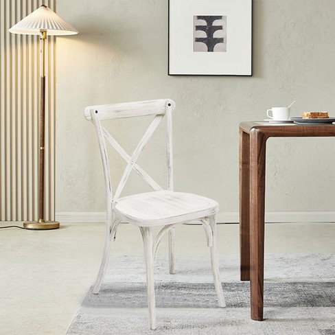 2 pack Accent Chairs Modern Farmhouse X back Armless Resin Dining Chair For Dining Room Kitchen Restaurant white Target
