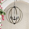 Generation Lighting Allier 28" Wood-Iron Outdoor Open Globe Chandelier - 2 of 3