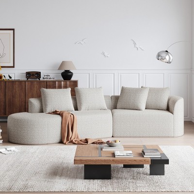 112" Modern Chenille Modular Sectional Sofa with 4 Pillows, Cloud-Style 4-Seat Oversize Couch for Living Room or Apartments - The Pop Home