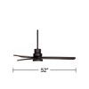 Casa Vieja 52" Delta DC Modern Indoor Outdoor Ceiling Fan 3 Blade CCT LED Light Remote Control Matte Black Finish Bedroom Living Room DC Motor - image 4 of 4