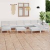 vidaXL Patio Lounge Set - 10 Piece Solid Pinewood Furniture, Rustic White Pallet Design, All-Weather Resistant, Ideal for Indoor/Outdoor Use - 2 of 4