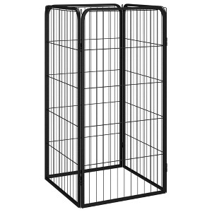 VidaXL Dog Playpen 4 Panels Black 19.7 in.x39.4 in. Powder-coated Steel - 1 of 4