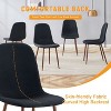 CAVINAS Set of 4 Modern Linen-Cotton Dining Chairs, Kitchen Side Chair with Gold Metal Legs - 3 of 4