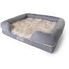Paw Brands PupLounge Memory Foam Bolster Bed & Topper - Grey (X-Large ) - 4 of 4